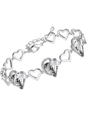 Women's Sliver Heart Brass  Healing Stone Crystal Healing Stone Crystal Bracelet